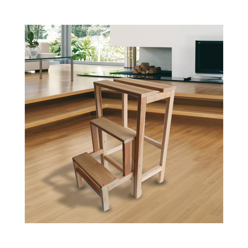 Taburete De Madera Art Convertible En Escalera Pelda Os X X