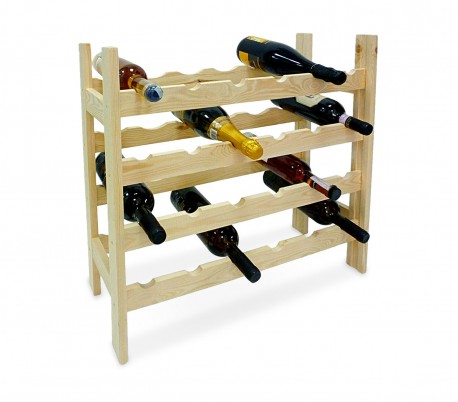 MWS2952 184158 Estante de madera natural para 24 botellas de vino 