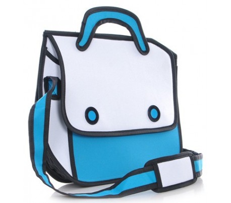 Bolso de hombro 3d dibujo animado moda turquesa blanco