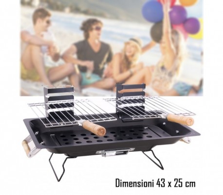 Barbacoa de mesa con dos parrillas 43 x 25 cm - mod. KALBARRI - BBQ COLLECTION