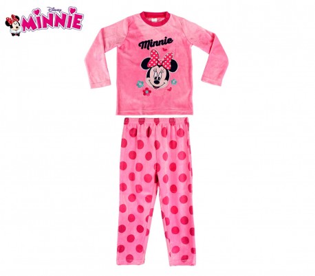 1788 Pijama de terciopelo para niñas con motivo de Minnie Mouse 3 a 6 años