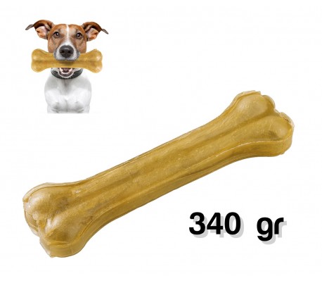 Snack delicioso 340 gr en forma de hueso para perros hecho de piel de cerdo