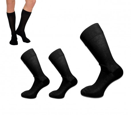 Pack de 6 o 12 pares de calcetines negros para hombre talla unica