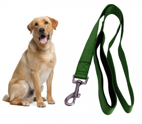 054253 Correa corta para perros ART 5425 nylon 120 cm verde militar mosquetón