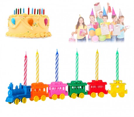 565111 Set porta velas en forma de tren 6 piezas incluye velas