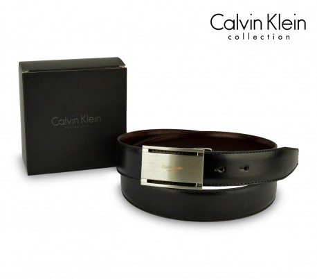 CK014 B44 Cinturón hombre CALVIN KLEIN  hebilla de acero cepillado 110 / 125cm