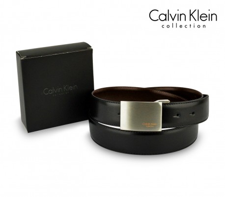 CK014 B44 Cinturón hombre CALVIN KLEIN  hebilla de acero cepillado 110 / 125cm