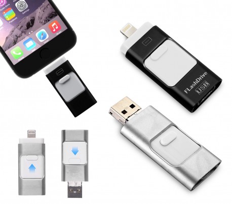 Pendrive usb 3 en 1 conector lightning micro usb 32 GB unidad de almacenamiento