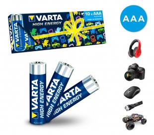 Paquete de 10 pilas AAA Varta 774128 alcaline LR03 1.5V