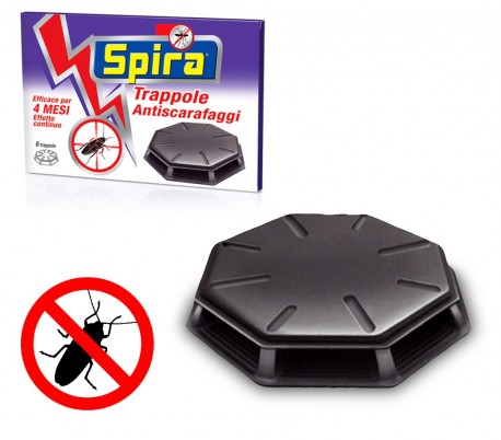 602243 Pack de 6 trampas contra cucarachas SPIRA inoloro para interiores