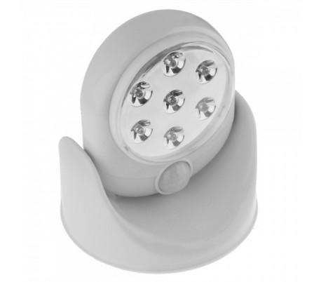 Lámpara led-faro led rotatorio 360º con sensor de movimiento y 7 luces led