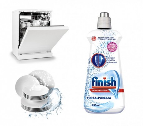 3009165 FINISH abrillantador fuerza y pureza detergente para lavavajillas 450ml