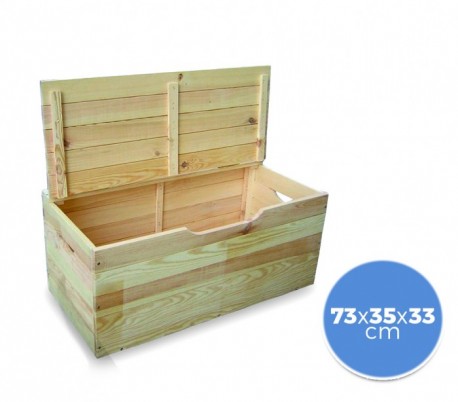 Baúl de madera  14 mm de pino contenedor de almacenamiento  14mm 73 x 35 x 33 cm