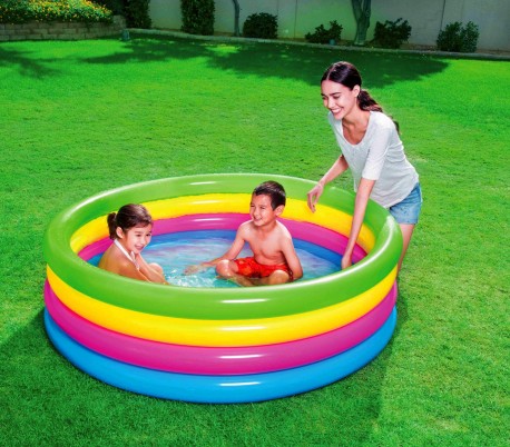 51117 Piscina inflable de arcoiris Bestway 4 anillos 157 x 46 cm 