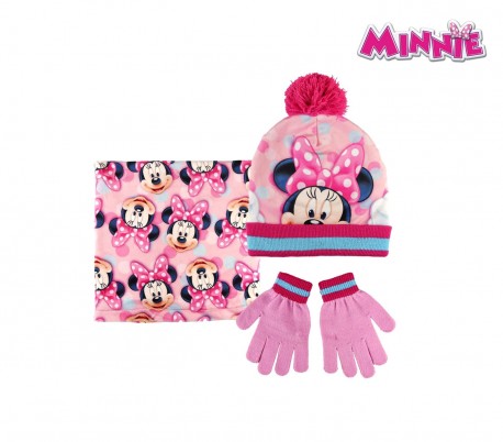 22-2550 Pack 3pz completo para invierno motivo MINNIE Gorro guantes y bufanda