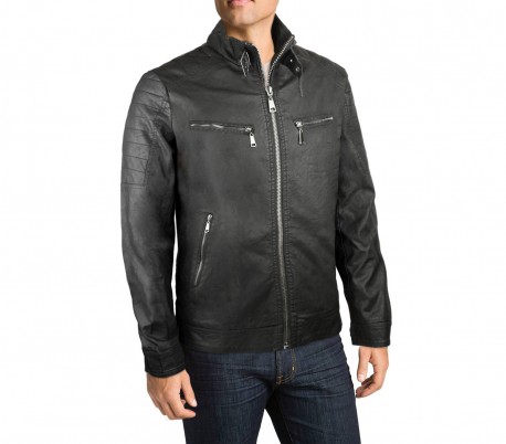 L-180 Chaqueta de cuero para hombre color negra NEW BRAMS mod. JASS slim fit