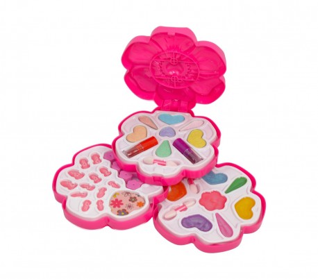 340967 Set de maquillaje infantil para niñas FIORE 3 niveles y accesorios