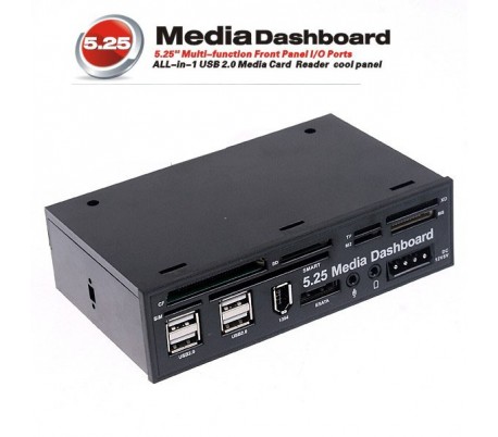 Media dashboard  5.25 lector de tarjetas  pc usb multifuncion 