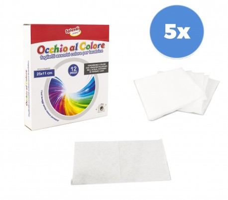 627326 Pack de 5 paquetes de toallitas absorbe colores para la lavadora 60 unid