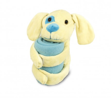 184639 Peluche de perrito más manta polar para niños  DOLLYSSIMI 100 x 75 cm 