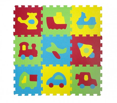 529054 Alfombra puzzle eva 10 pz del juego modular VEHÍCULOS 32 x 32 x 1 cm