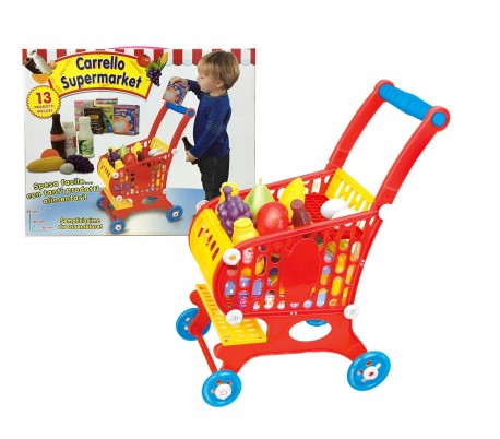 632306 Carrito de la compra para supermercado con 13 accesorios 53x20x36 cm