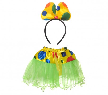 441027 Disfraz de carnaval con diadema PAYASO femenino 2 piezas talla única