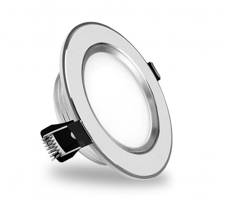 685631 Foco LED redondo y empotrable 9 Watt luz fría cromado y cristal mate