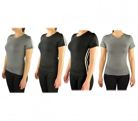 Pack 4 camisetas deportivas para mujer en tejido transpirable para fitness