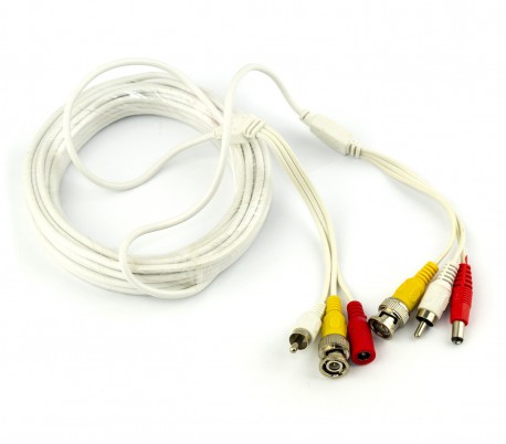 Cable para la señal de audio y video de cámaras BNC RCA 10 metros