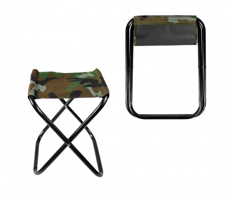 288351 Taburete plegable EVERTOP camuflaje 34 cm para camping montaña o mar