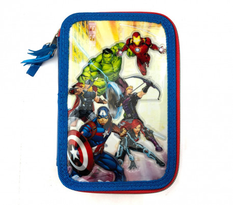 455500 Estuche para niños de 3 cremalleras 43pz colores variados SPIDERMAN