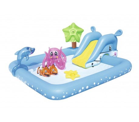 53052 Play center BESTWAY acuario con rociador de agua 239x206x86 animales