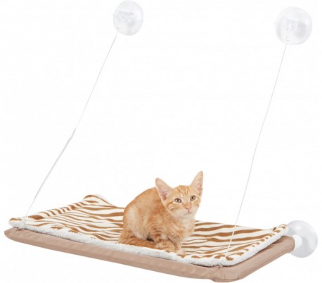 Cama asiento sunny con ventosas en la ventana para gato