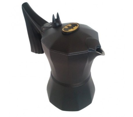 Cafetera aluminio inspirada en Batman / para 3 tazas de café - Accademia Mugnano