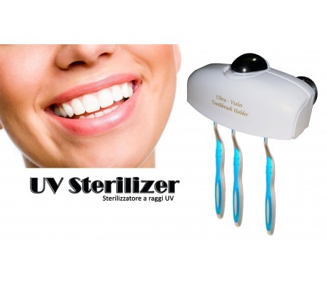 Esterilizador rayos UV para 7 cepillos de dientes con fijación a la pared 