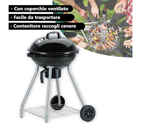 Barbacoa con ruedas , Deluxe Kolgrill 81x54x54 cm - BBQ COLLECTION