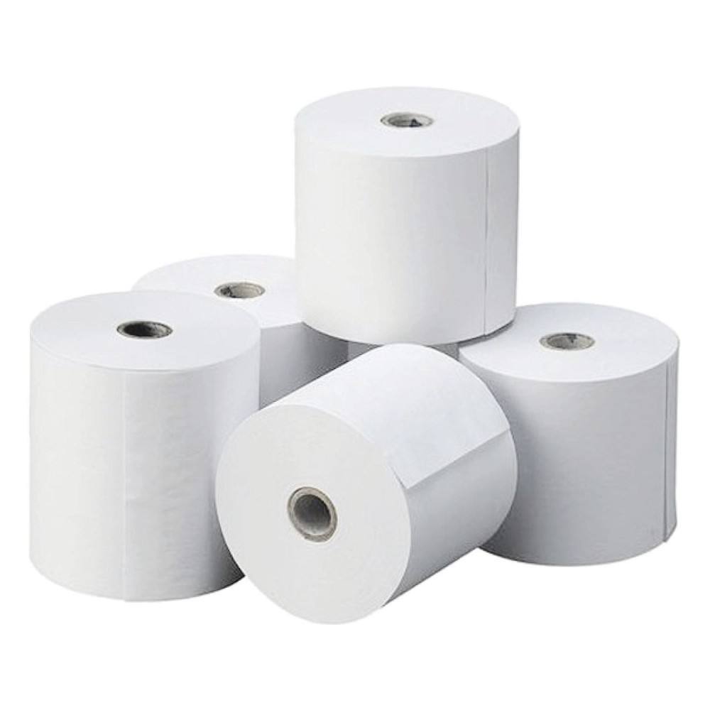 Pack 30 rollos papel térmico ONE OFFICE para Casa 80mmx80mt agujero 12mm 55gr