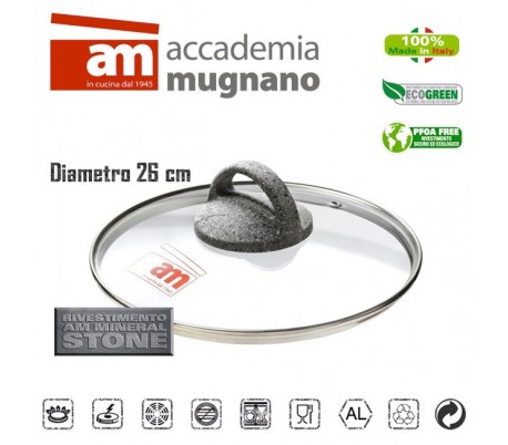 Tapa de vidrio  26 cm - Accademia Mugnano CUORE DI PIETRA