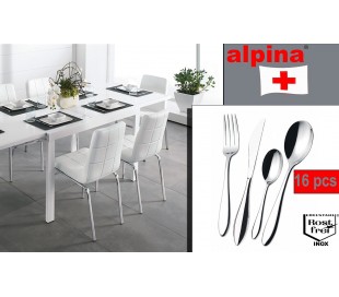 Set 16 piezas - Conjunto de cubiertos de cocina INOX con estilo moderno y elegante en cómodo maletín STYLISH CUTLERY