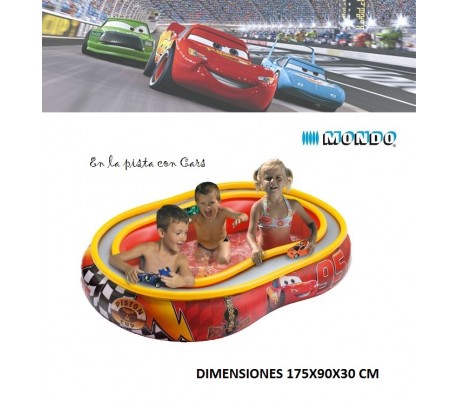 Piscina hinchable infantil con motivo RAYO MCQUEEN de CARS 175*90*30CM - Linea Mondo