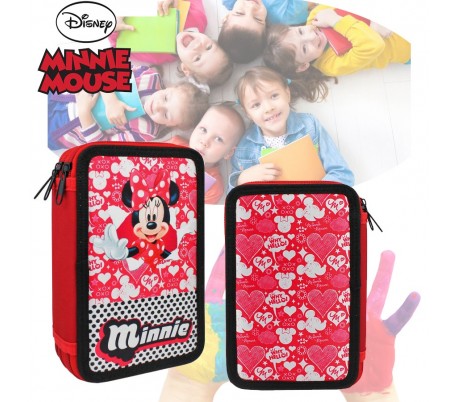 Estuche escolar de 38 piezas con motivo de MINNIE MOUSE incluye rotuladores lápices de colores y diferentes accesorios - DISNEY