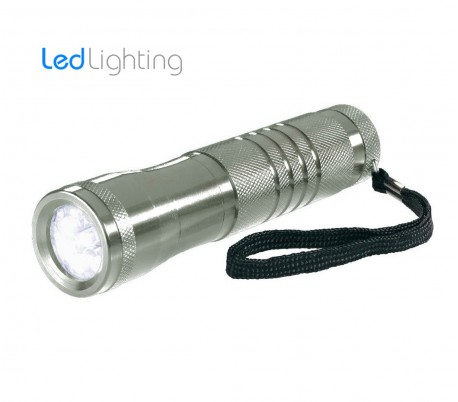 Linterna 9 LED de luz blanca fría hecho en aluminio y longitud 13CM / Ergonómico antirrobo y waterproof 