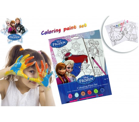 Set de acuarelas con motivo de Frozen con dibujos para rellenar - reino del juego COLORING PAINT SET