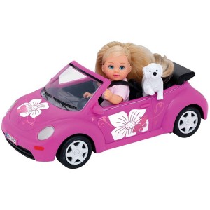 515393 Evi's Beetle coche Evi rosa con perrito SIMBA...