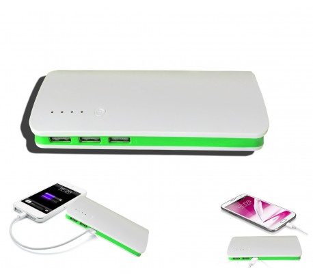 Power Bank 30000 mAh - Batería portátil externa para móvil smartphone (3 puertos USB / 14 x 6,5 x 1,5 cm)