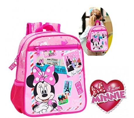 Mochila infantil escolar con motivo de MINNIE MOUSE 23 x 28 x 10 cm 4332151 - Disney 