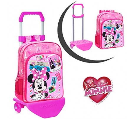 Mochila infantil escolar con RUEDECITAS con motivo de MINNIE MOUSE 23 x 28 x 10 cm - Disney 4022751