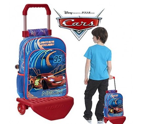 Mochila infantil escolar con RUEDECITAS con motivo de RAYO MCQUEEN DE CARS 23 x 28 x 10 cm - Disney 4052751