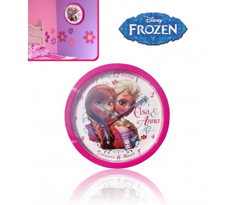 Reloj de pared con motivo de ELSA Y ANA DE FROZEN 24 cm / Perfecto regalo - DISNEY WD92071